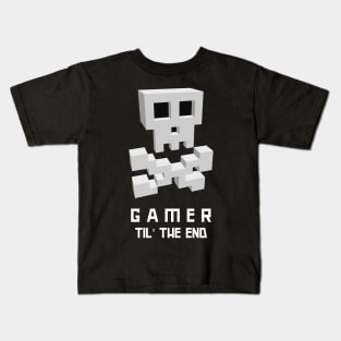 Gamer Til' The End Skull 8-bit Kids T-Shirt